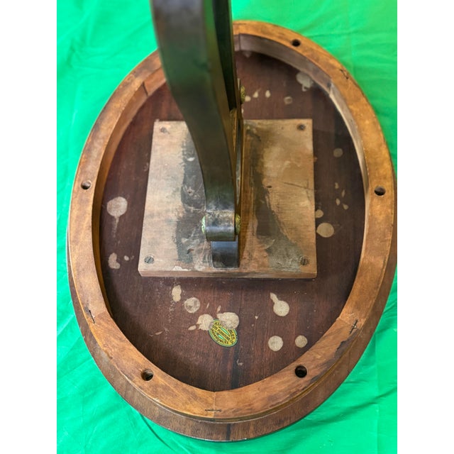 Wood Duncan Phyfe Style Lyre Harp Table With Mahogany Veneer and Neoclassical Design. Early 1900s Elite Furniture Company. Ny For Sale - Image 7 of 8