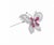14K White Gold Ruby Diamond Butterfly Pin, featuring 4 pear brilliant rubies weighing a total of approx. 1.00 carat,...