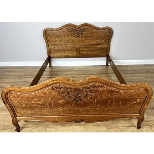 Vintage French Louis XVI Double Bed Frame in Oak For Sale - Image 12 of 12