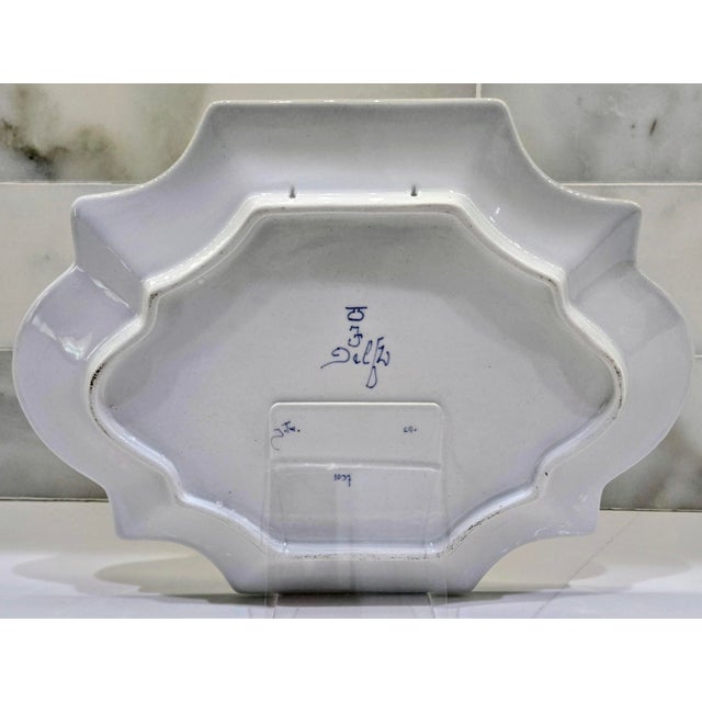 Blue Vintage Royal Delft Blue & White Bird & Floral Wall Plaque, Porceleyne Fles Hand-Painted Dutch Faience Charger Plate For Sale - Image 8 of 9