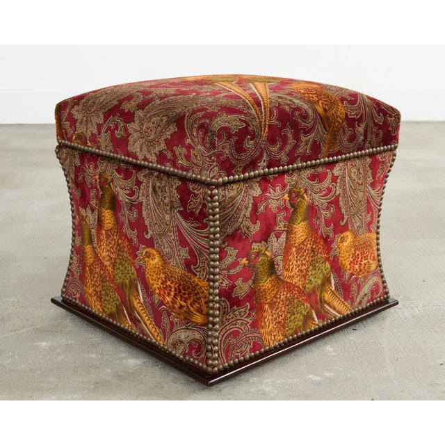 English Ralph Lauren 'Florence' Storage Ottoman in Buckthorn Paisley Fabric For Sale - Image 3 of 18