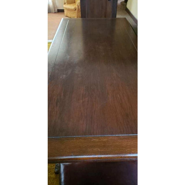 1930s Oak Dining Table With Chairs For Sale In New York - Image 6 of 7