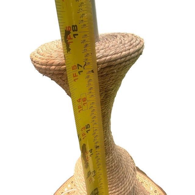 Jute Cord Wrapped Coastal Nautical Table Lamp For Sale In West Palm - Image 6 of 6