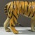 Sculpture Materials Vintage Folk Art Leather Wrapped Hand Painted Tiger For Sale - Image 7 of 8