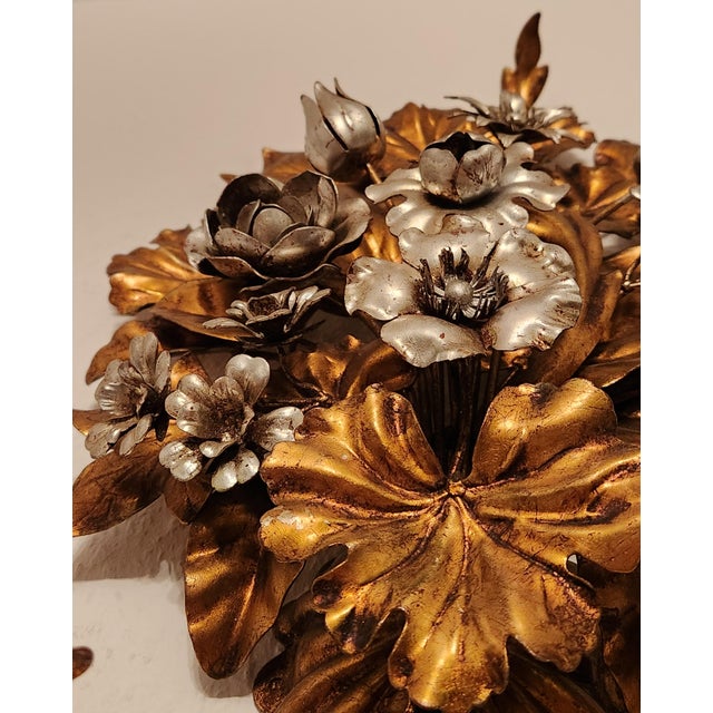 Hand-Forged Gold-Plated and Silver-Plated Candle Wall Lamps by S. Salvadori, Italy, 1950s, Set of 2 For Sale - Image 13 of 18