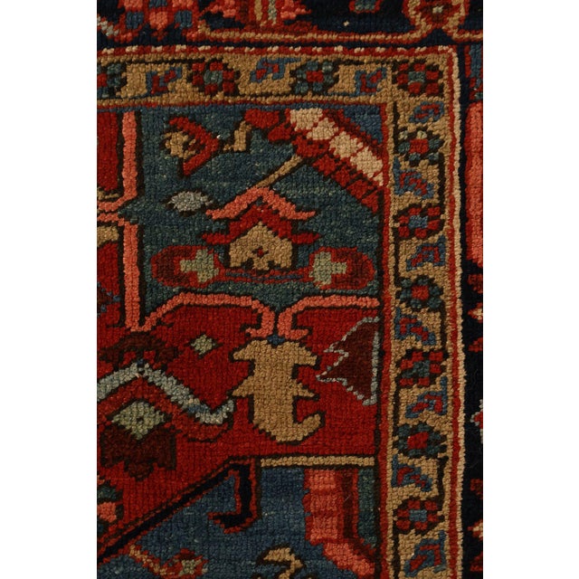 Vintage Heriz Hand Tied Persian Rug 90'" X 123" For Sale - Image 16 of 18