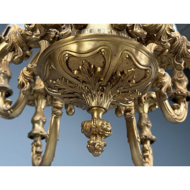 Baroque, Scroll Form Chandelier, Dore Bronze, France, 19th/20th Century For Sale - Image 11 of 17