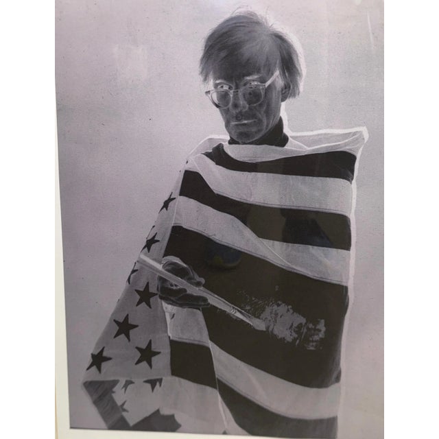 Christopher Makos Signed Print of Andy Warhol Wrapped in American Flag For Sale - Image 10 of 12