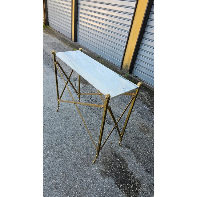 1970s Empire Style Brass Console Table, 1970s For Sale - Image 5 of 6