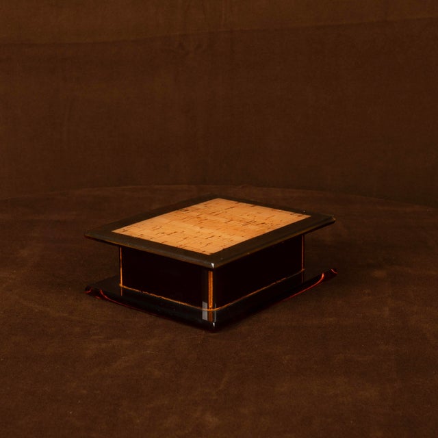 Italian Smoked Acrylic Glass and Natural Cork Jewellery Box, 1970 For Sale - Image 4 of 18