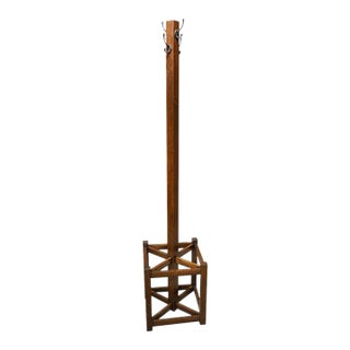 Mission Coat Rack With Umbrella Stand in Micheal Cherry For Sale