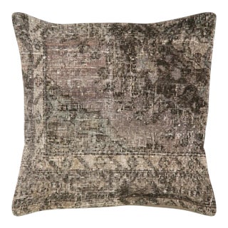 1960s Overdyed Turkish Oushak Pillow 24" X 24" For Sale