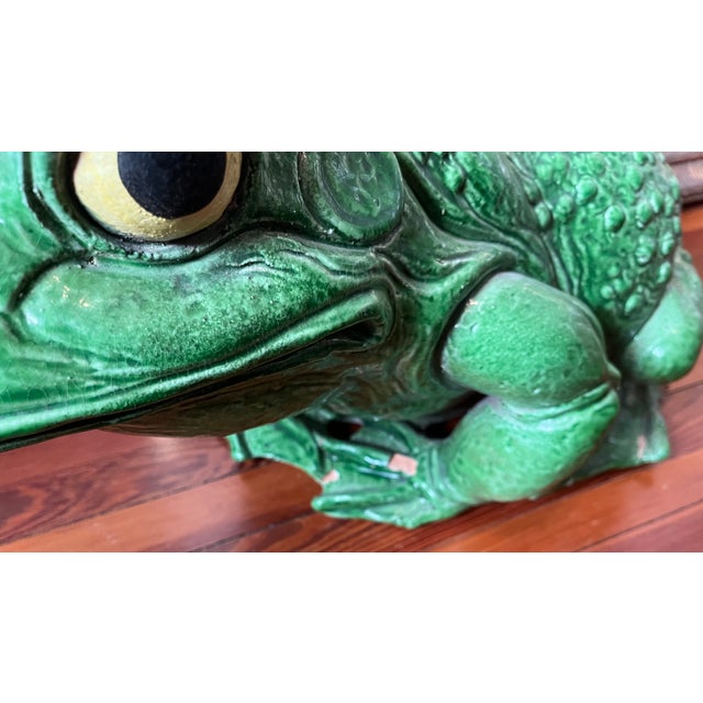 Large Mid Century Modern Italian Pottery Frog Fountain Head For Sale - Image 10 of 12