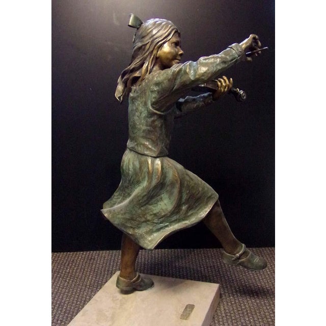 Don Hunt "Minuet" Violin Girl Bronze Sculpture Hand Signed For Sale - Image 4 of 17