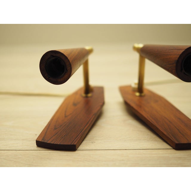 Wood Danish Wall Lamps, Denmark, 1970s, Set of 2 For Sale - Image 7 of 13