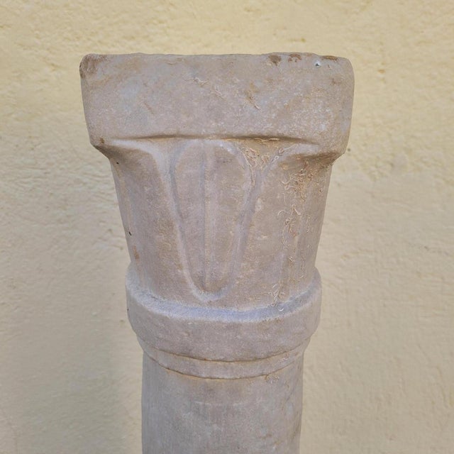 Column in Sculpted White Marble For Sale - Image 4 of 18