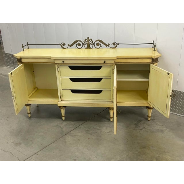 Karges Furniture Regency Karges Furniture Bronze Leaf Gallery Buffet For Sale - Image 4 of 11