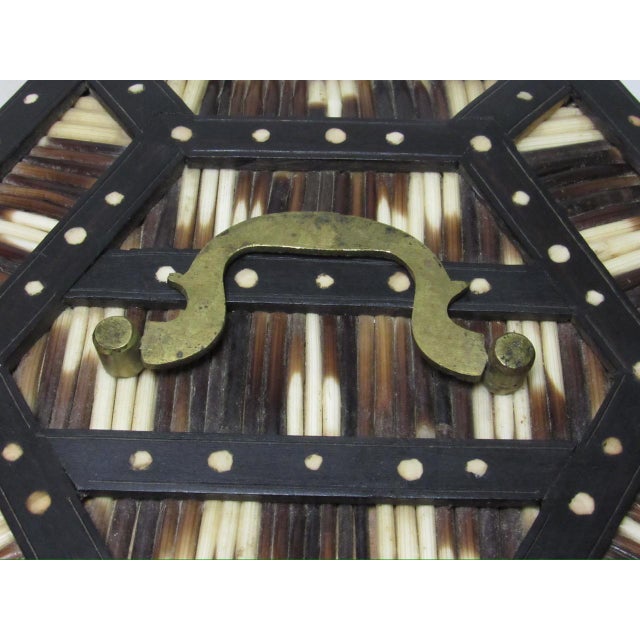 Black Antique Anglo Indian Hexagonal Porcupine Quill Box For Sale - Image 8 of 11