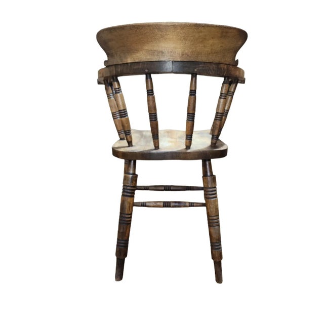 1917 J. Elliott & Sons English Smokers Bow Armchair For Sale - Image 4 of 7