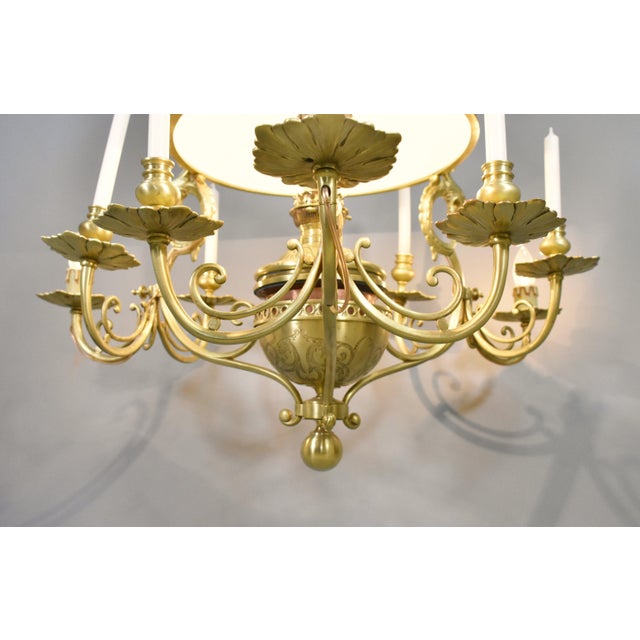 Large Napoleon III French Chandelier in Bronze and Opaline For Sale - Image 11 of 18