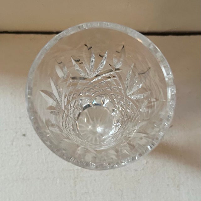 One Vintage Waterford Crystal Ashbourne 7” Footed Vase Signed Ireland Discontinued Cut Crystal. 2 available for sale