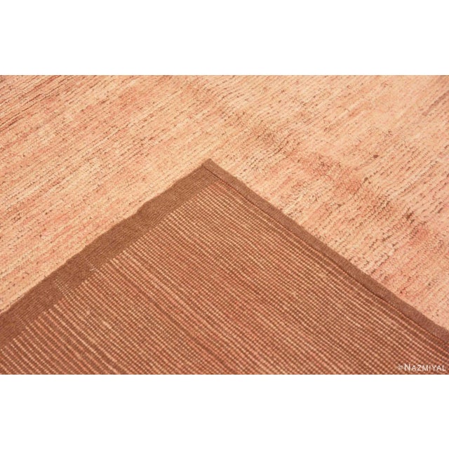 Minimalist Solid Light Coral Color Modern Room Size Area Rug For Sale In New York - Image 6 of 6