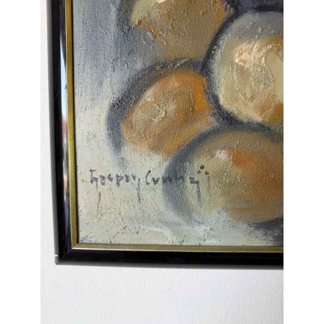 Gray 1970's Vintage Gasper Gunhz Modernist Still Life Mixed-Texture Oil on Canvas Painting, Framed For Sale - Image 8 of 12