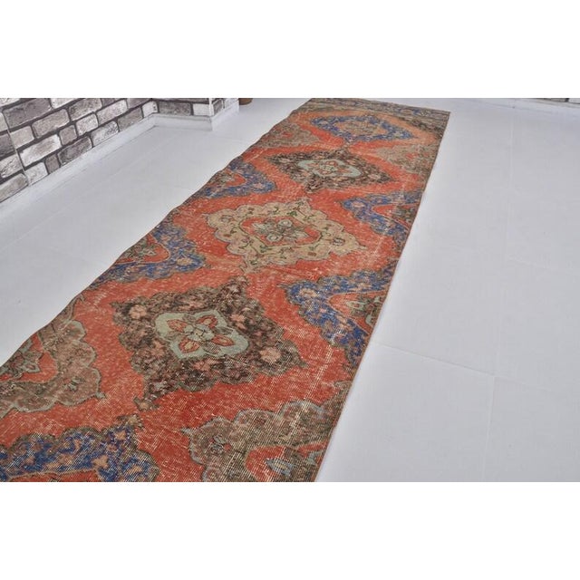 Textile 1960s Oushak Anatolian Kurdish Runner For Sale - Image 7 of 10