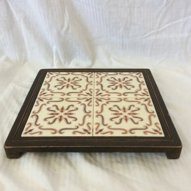Arts & Crafts 1970's Arts and Crafts Brown Mexican Tile Trivets - 2 For Sale - Image 3 of 13