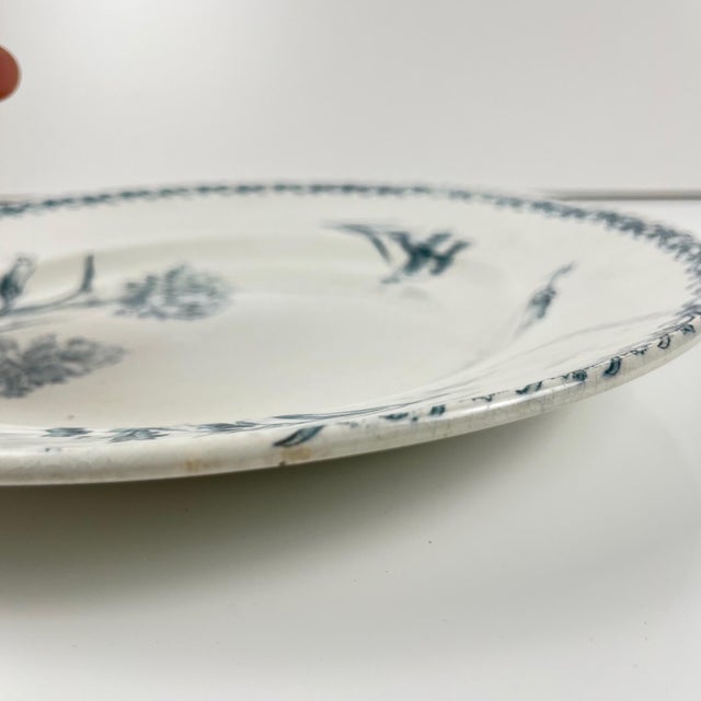 Round Earthenware Oeillet Dish from KG Lunéville, 19th Century For Sale - Image 5 of 9