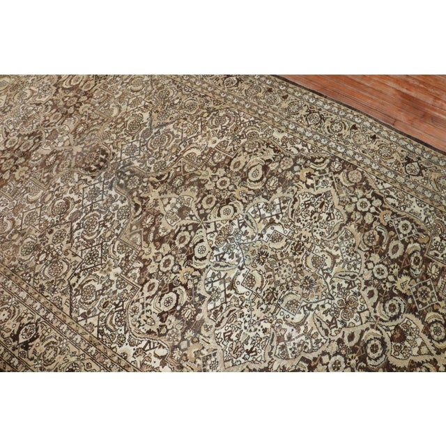 Antique Zabihi Collection Persian Malayer Brown Corridor Runner - 5'5" x 17'6" For Sale - Image 11 of 12