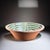 Large Spanish handmade and painted white and green glazed terracotta "Lebrillo" earthenware bowl in the style typical of...
