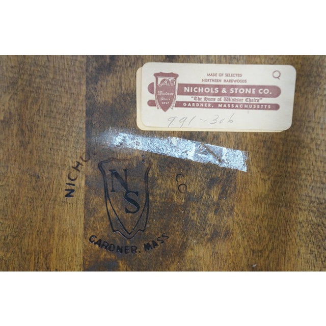 6 Vintage Nichols & Stone Co. Maple Hitchcock Style Stenciled Dining Chairs For Sale - Image 17 of 18