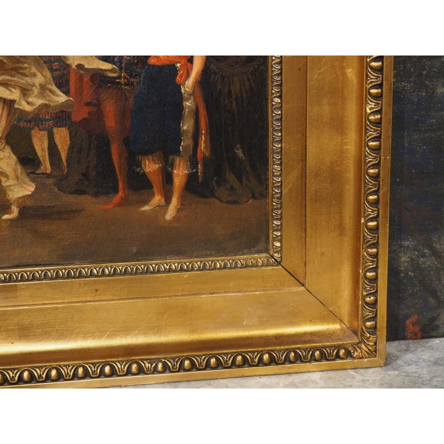 More information coming soon… A vibrant painting of a masquerade ball, set in a giltwood frame. Dating to the 1800s, the...