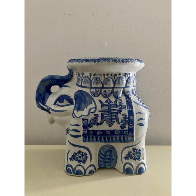 Classic and charming ceramic elephant garden stool or plant stand. It is the perfect decorative accent or functional piece...
