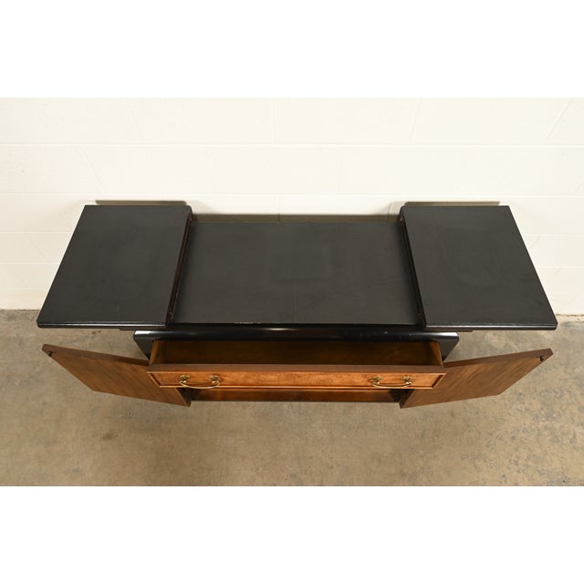 Raymond Sobota for Century Furniture Hollywood Regency Chinoiserie Flip-Top Buffet Server or Bar Cart | Circa 1970s For Sale - Image 11 of 14