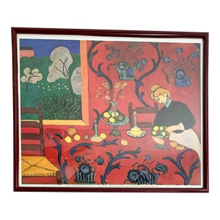 Henri Matisse Vintage Museum of Modern Art Framed Lithograph Exhibit Print, the Dessert: Harmony in Red For Sale