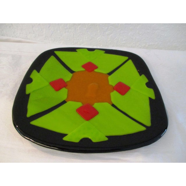 Mid-Century Modern Mid-Century Fused Art Glass Dish For Sale - Image 3 of 6