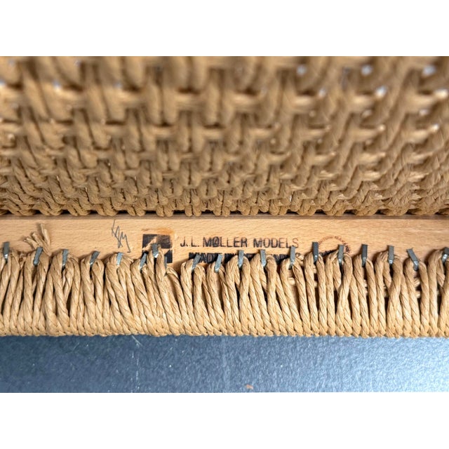 Wood Model 84 Dining Chairs in Teak and Paper Cord by Niels Otto Møller for Jl Møllers, Denmark, 1970s, Set of 4 For Sale - Image 7 of 8