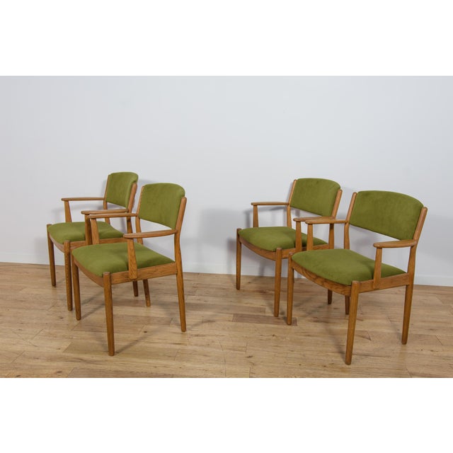 Mid-Century Oak Dining Chairs Model J62 by Poul M. Volther for FDB Mobler, Denmark, 1960s, Set of 4 For Sale - Image 6 of 18