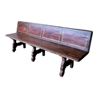 Italian Antique Hall Bench - 1 of 2 Available For Sale
