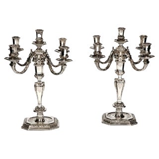 Regency Candlesticks in Sterling Silver from Fouquet Lapar For Sale