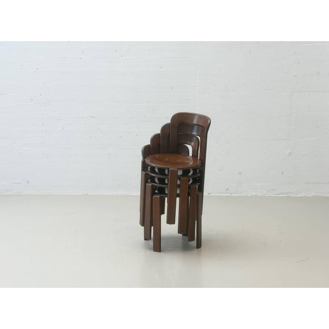 Chairs in Stained Wood by Bruno Rey for Dietiker, 1971 For Sale - Image 11 of 16