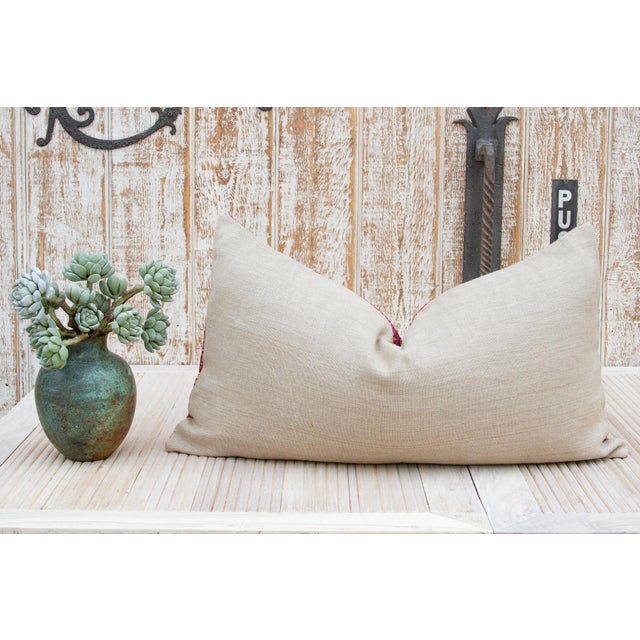 Magenta Antique Tania Sindh Silk Pillow For Sale - Image 8 of 10