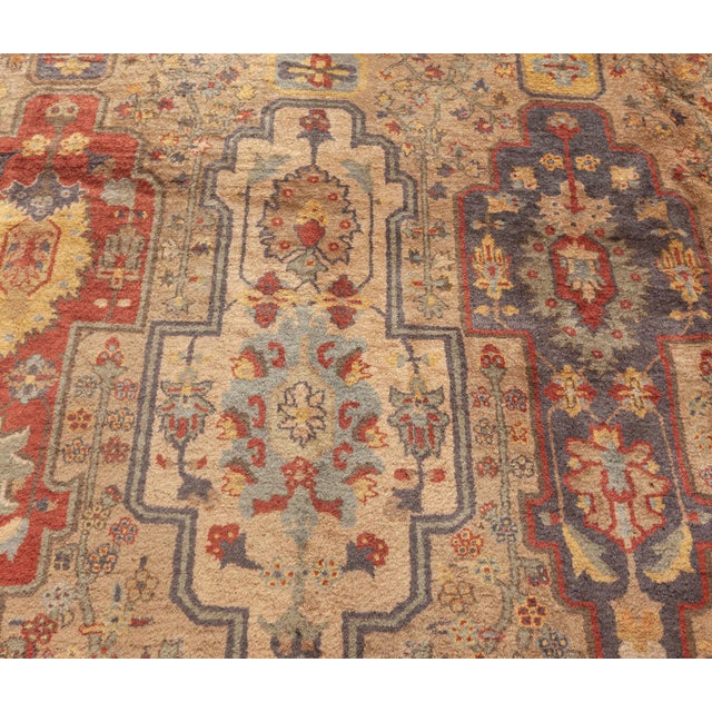 16th Century Early 20th Century Colorful Indian Handmade Wool Carpet For Sale - Image 5 of 9