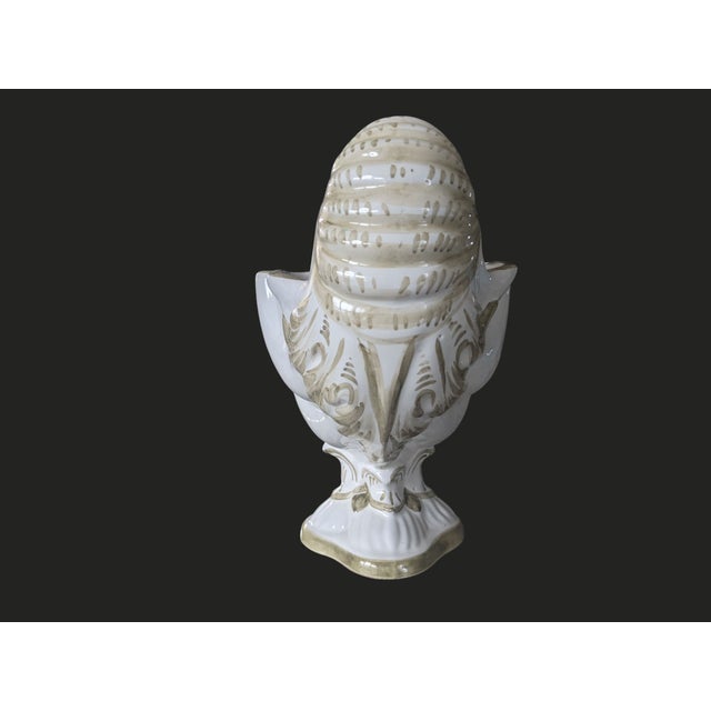 Vintage Italian Neoclassical Nautilus Shell Ceramic Planter For Sale - Image 11 of 15
