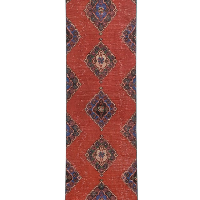 1960s Mid 20th Century Vintage Turkish Stair Runner 2'12'' X 21'8'' For Sale - Image 4 of 13