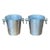 Mid-Century French Aluminum Ice Buckets With Ring Handles for Champagne Wine Drinks - a Pair For Sale