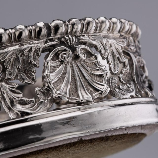 19th Century Georgian Solid Silver Wine Coasters, 1810s, Set of 2 For Sale - Image 9 of 15