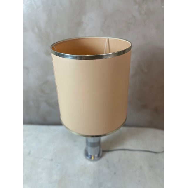 Chrome Metal Table Lamp, 1970 For Sale - Image 3 of 11